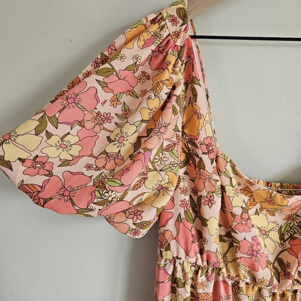 Show Me Your Mumu Floral Linds Midi Dress In Pretty Poppy - Picture 8 of 14